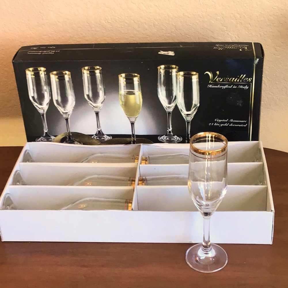 Versailles Crystal 24k Gold Decorated Made in Italy NIB
